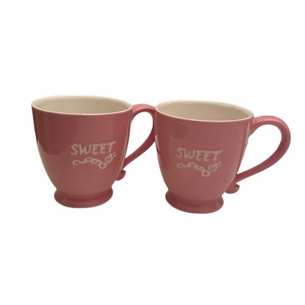 Starbucks 2006 set of 2 ceramic Barbiecore pink lover collector coffee tea mugs